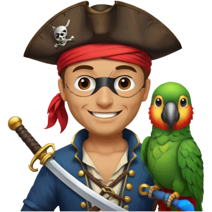 pirate and parrot emoji