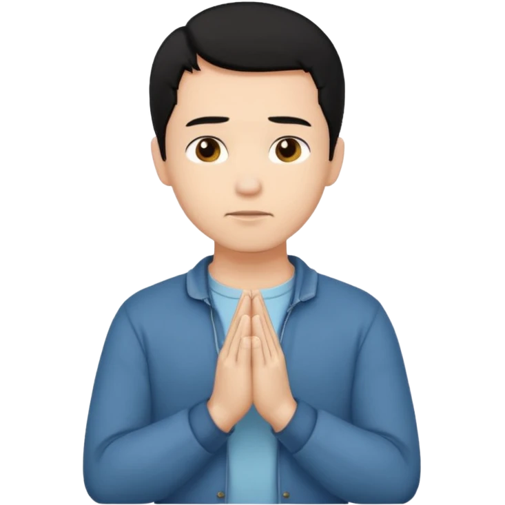 A man prayering with black hari skin colour white and with casual dress emoji