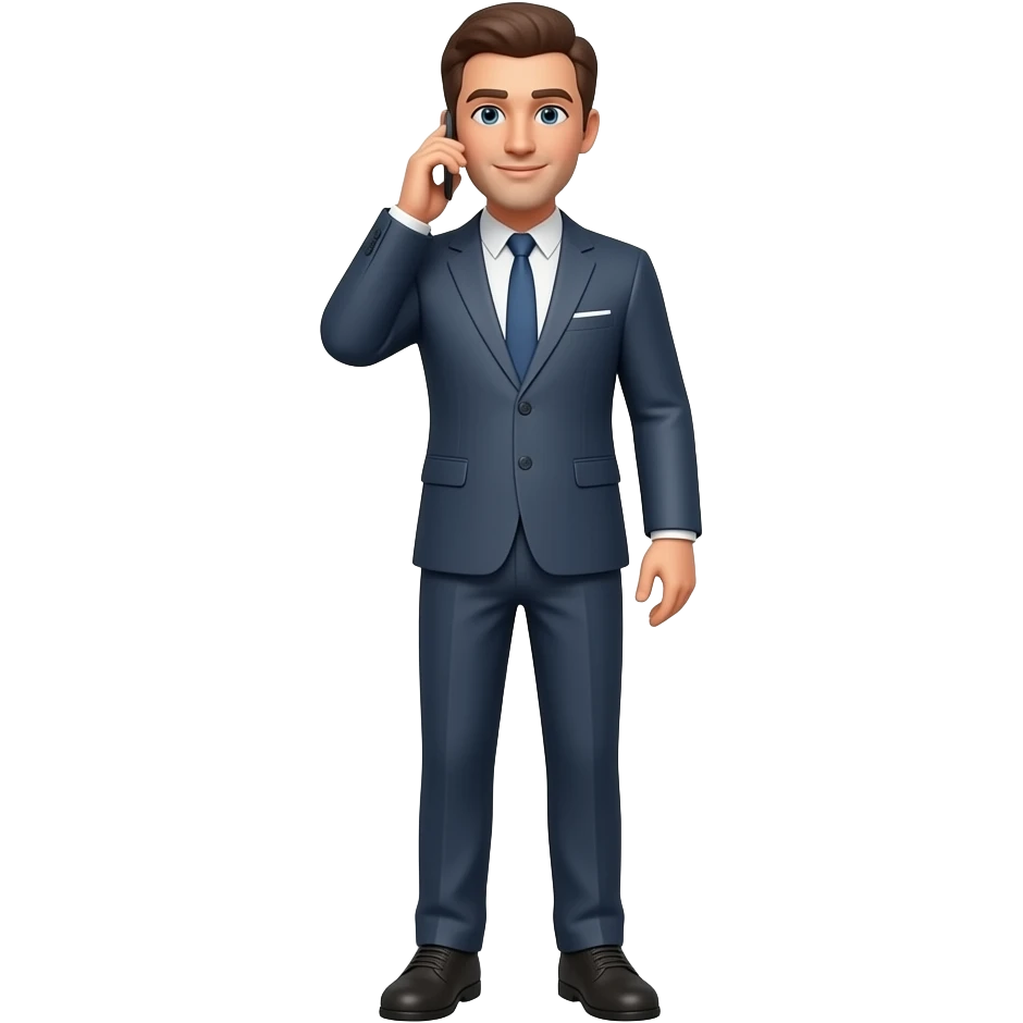 a complete figure Sales Person which is calling with a customer emoji