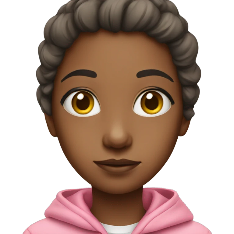 Cute girl wearing pink hoodie  emoji