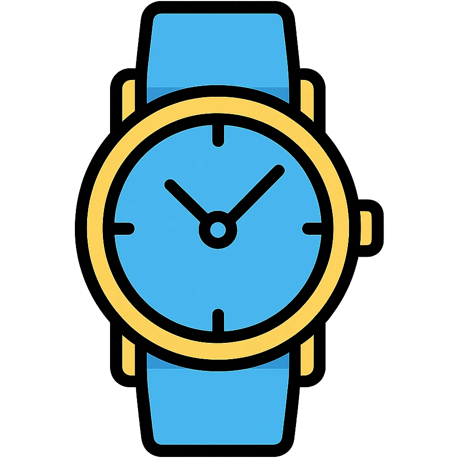 blue watch icon, color outline style emoji