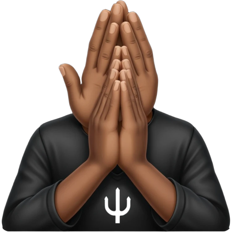 Black praying hand emoji