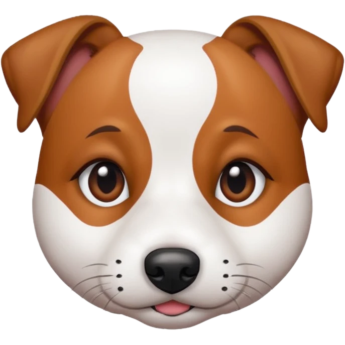 Chien jack Russel blanc avec deux tache marron sur ses yeux île dort en boule  emoji