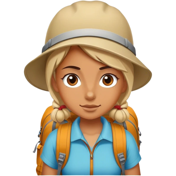 Girl goes trekking emoji