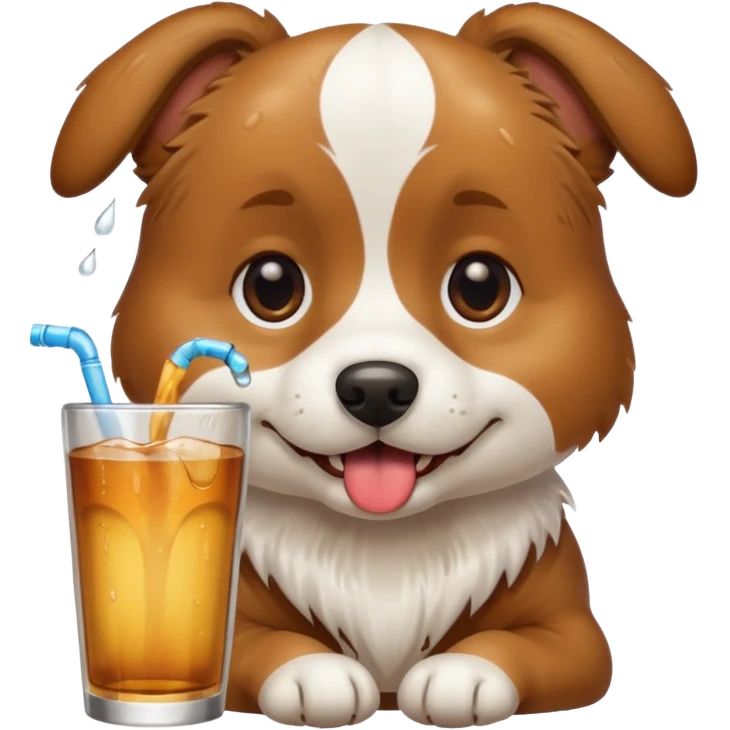 Dog drinking emoji