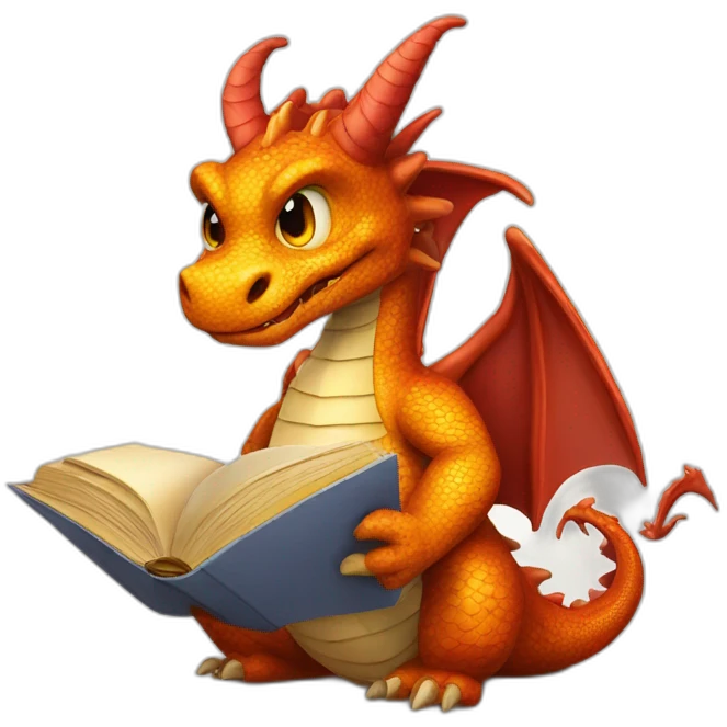 dragon-reading-a-book-with-a-cup-of-tea emoji