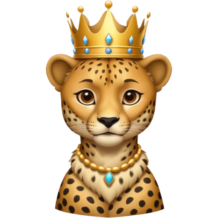 cheetah king with crown emoji