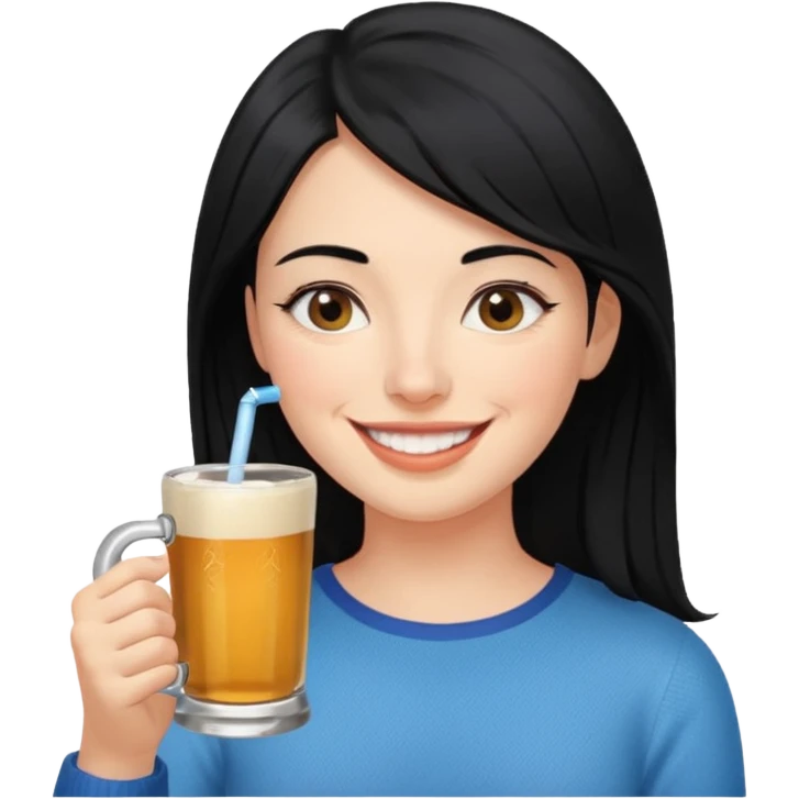 mujer de pelo negro tomando MATE argentino emoji