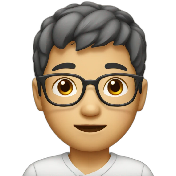 Little chinese boy with rectangular glasses emoji