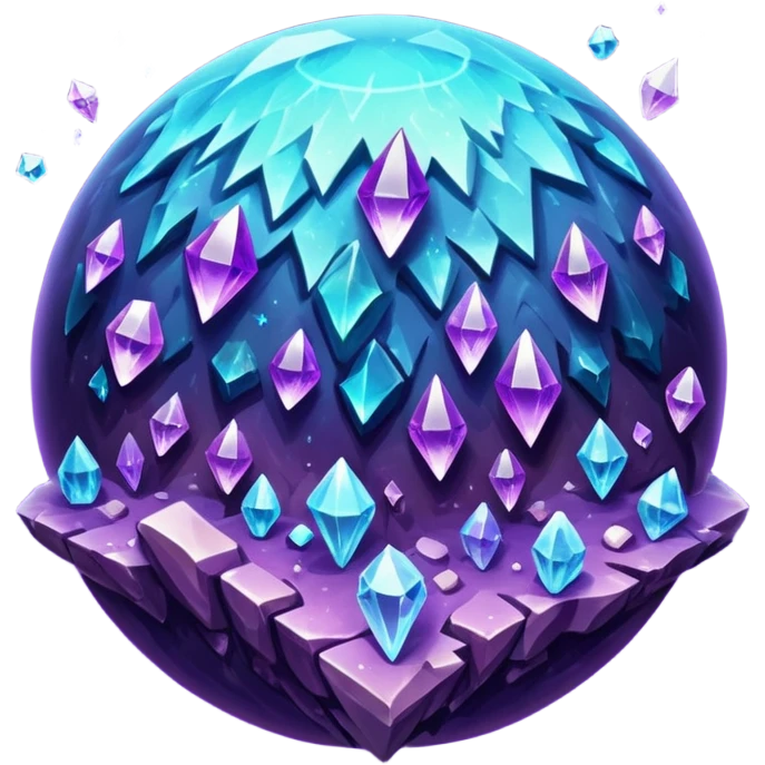 planet, surface covered in glowing crystals  emoji