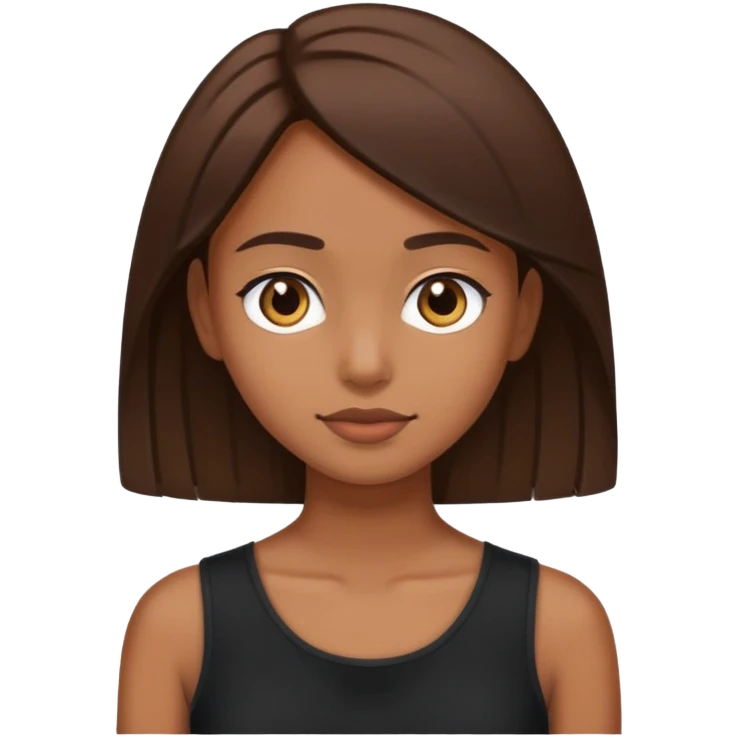 Brown straight-haired girl wearing black top emoji