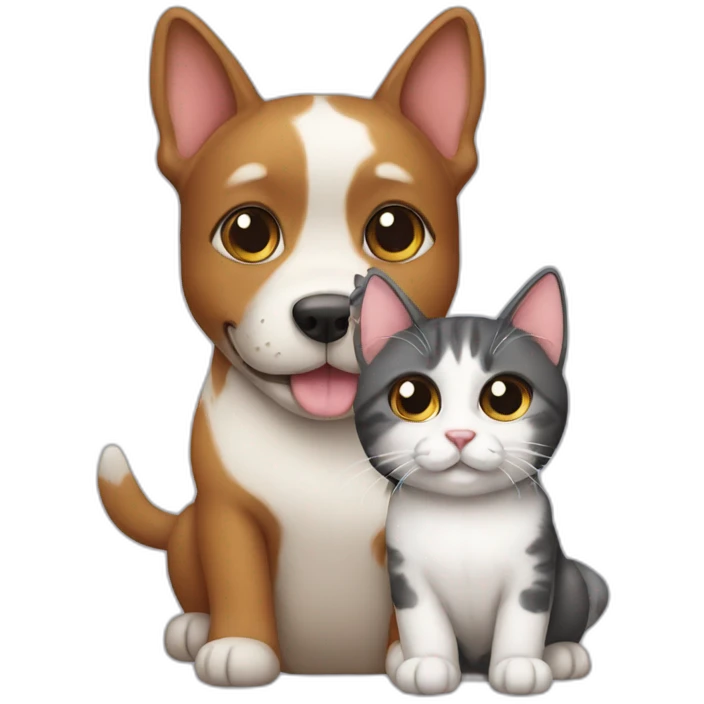 Dog with cat emoji