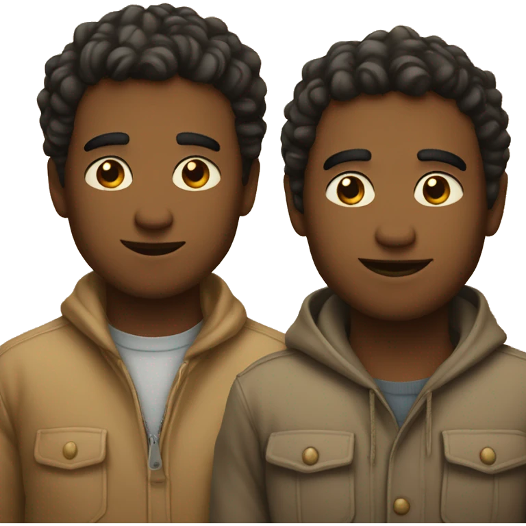 Men staring at each other lovingly emoji