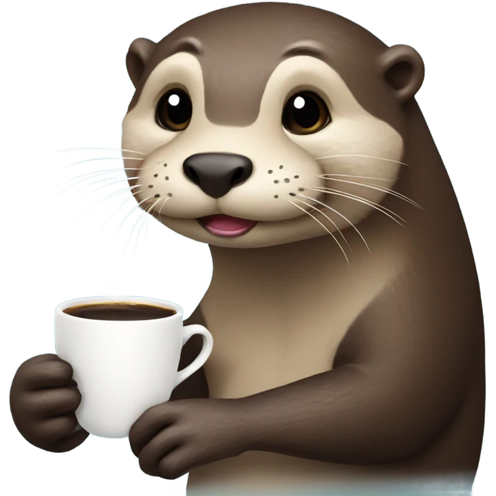 Otter drinking a cup of coffee emoji