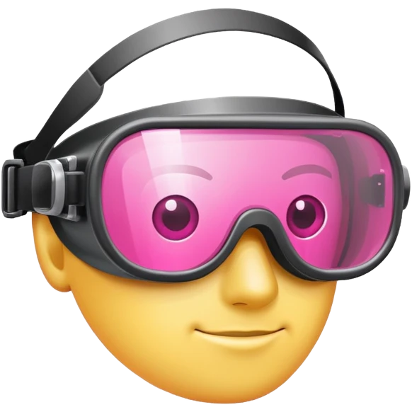 protective welding glasses with pink lenses, frameless design, safety eyewear emoji