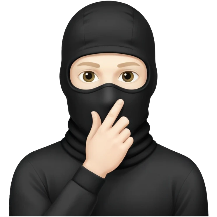 Homme cagouler signe loi du silence  emoji