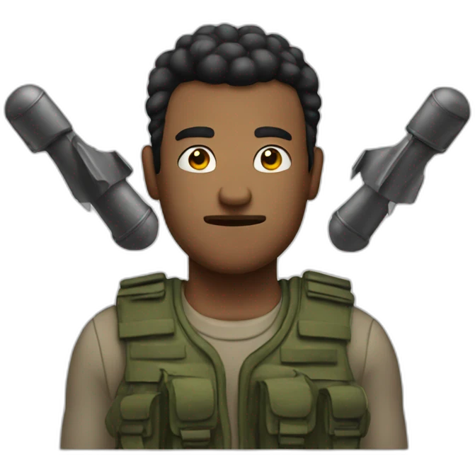 Man with bombs be hind him emoji