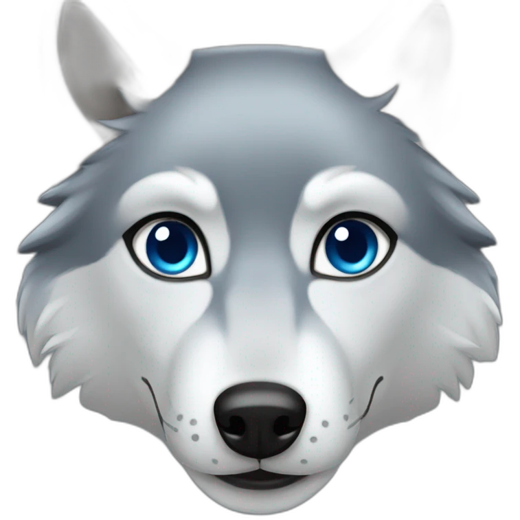 Female grey wolf blue eyes emoji
