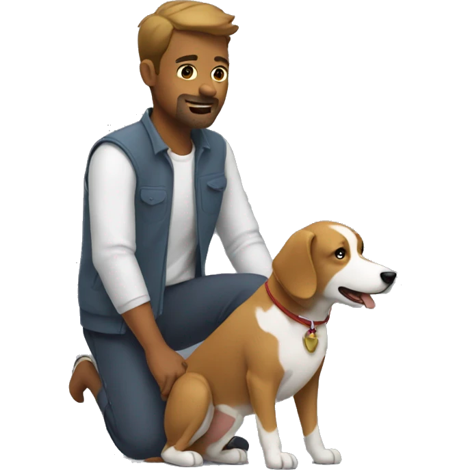 Man saves dog  emoji