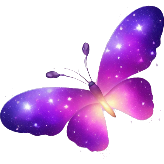sparkly starry glowing purple-gradient nebula galaxy butterfly emoji