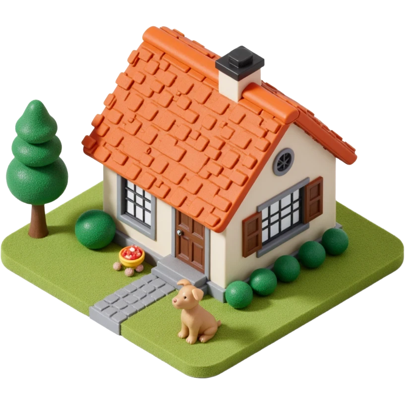house with a family and pet emoji