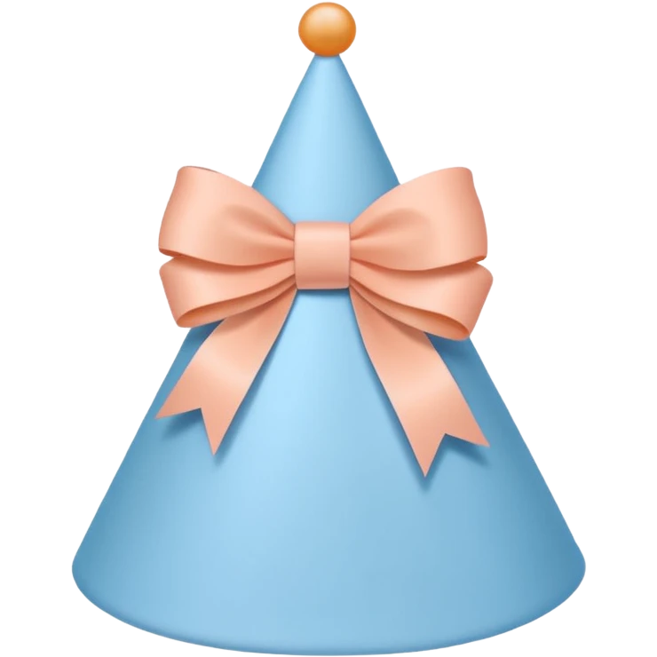 birthday hat with a bow, pastel blue and peach emoji