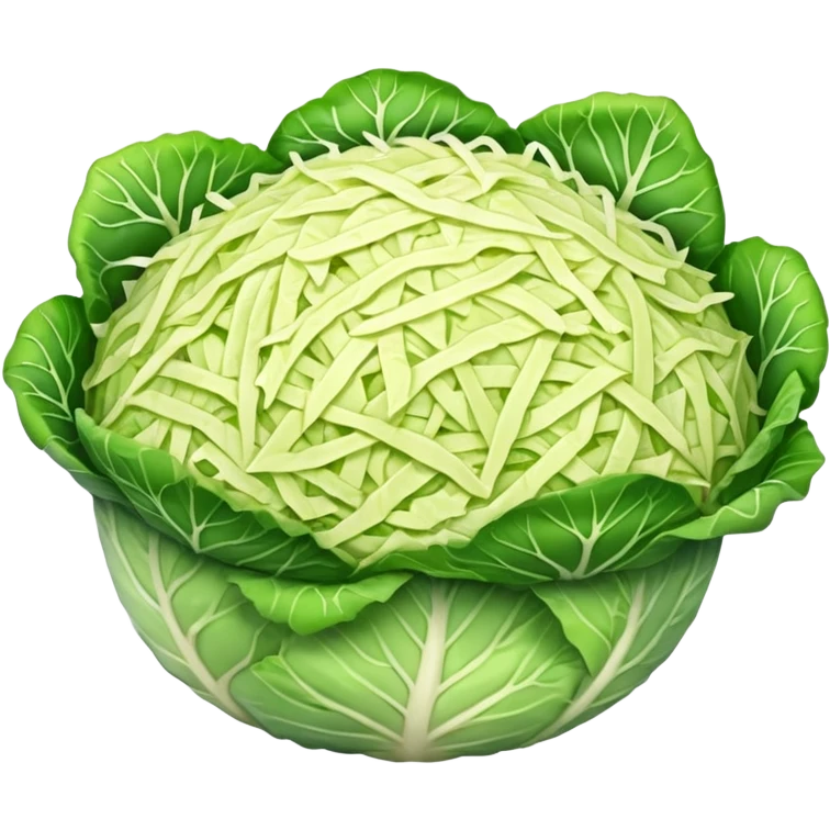 a big pile of grated cabbage without leaves emoji