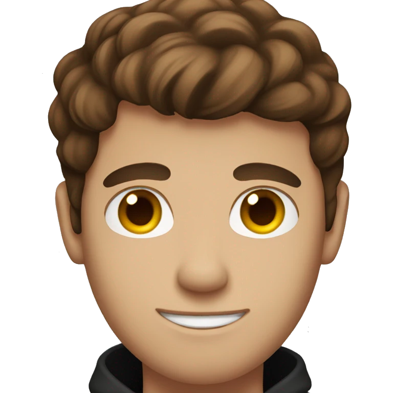 Brown haired guy holding a black cat emoji