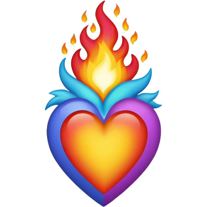 Make flaming hearts in all colours emoji