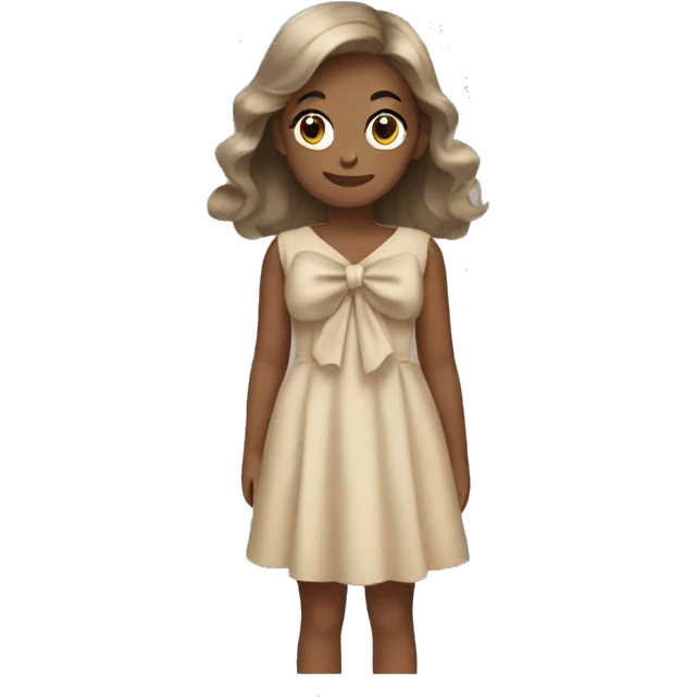 Beige bow dress emoji