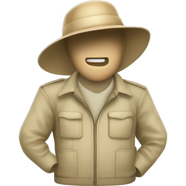 gardener pith helmet beige jacket emoji