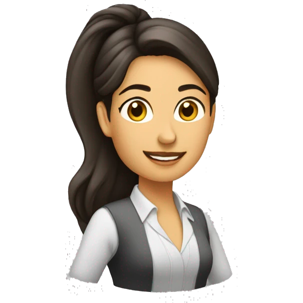 Mujer morena empresaria pelo largo emoji