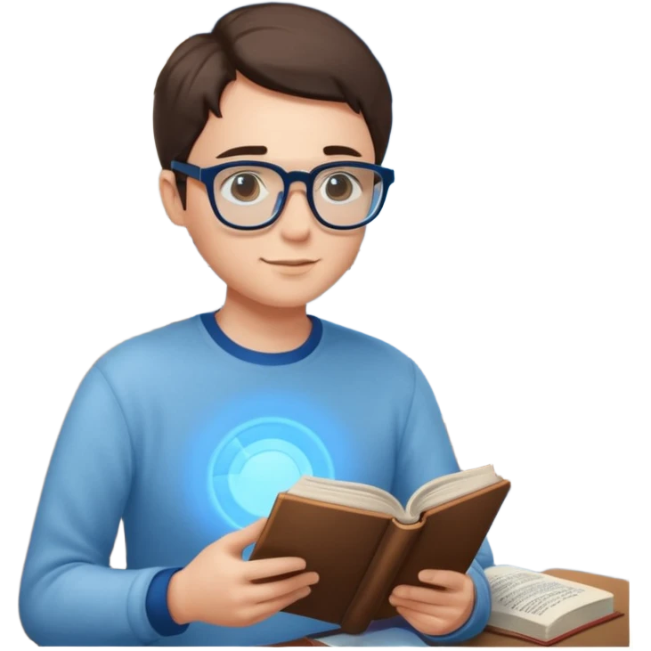Window with person reading + blue light, Apartment Windows. emoji