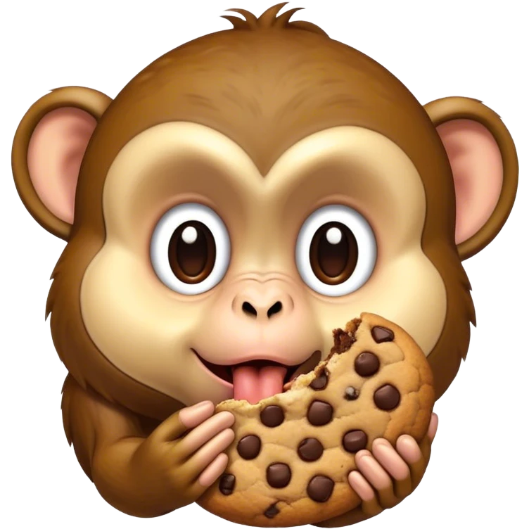 Monkey licking cookie emoji
