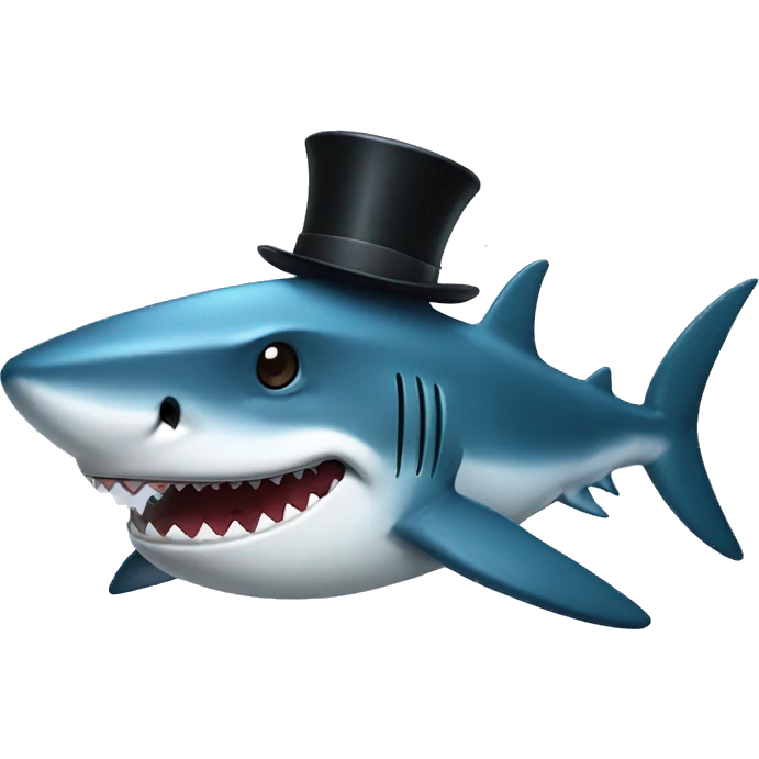 Shark with tophat emoji