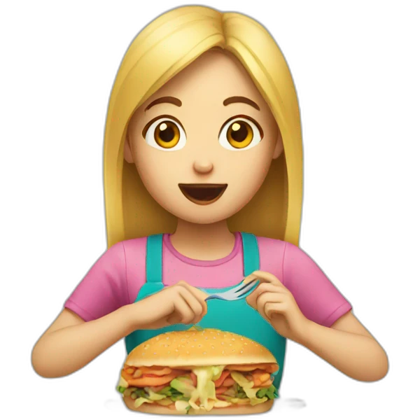 Girl eat emoji