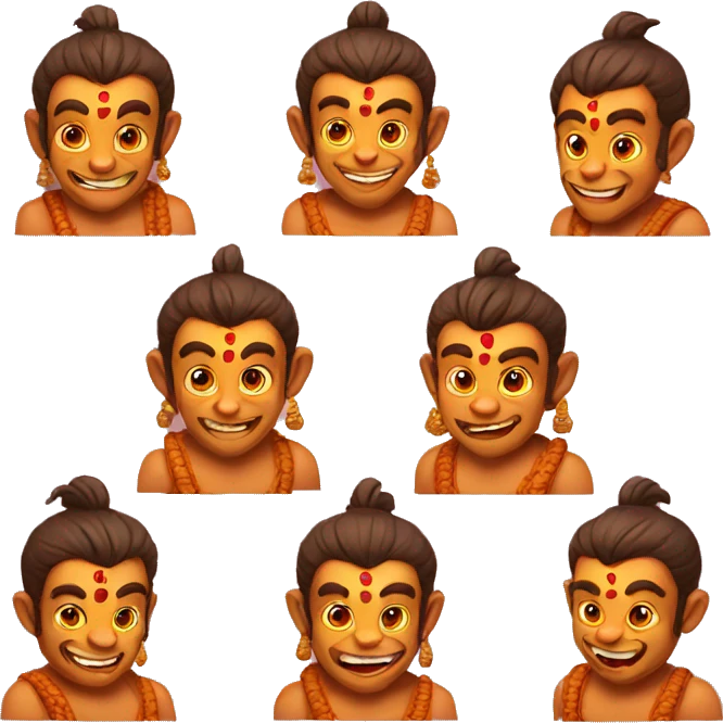 Five faces of Hanuman Ji  emoji