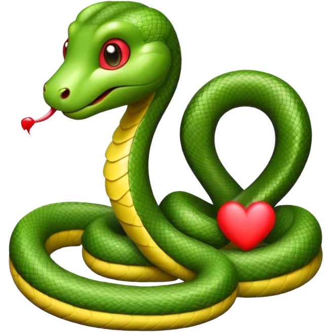 Cute snake with heart emoji