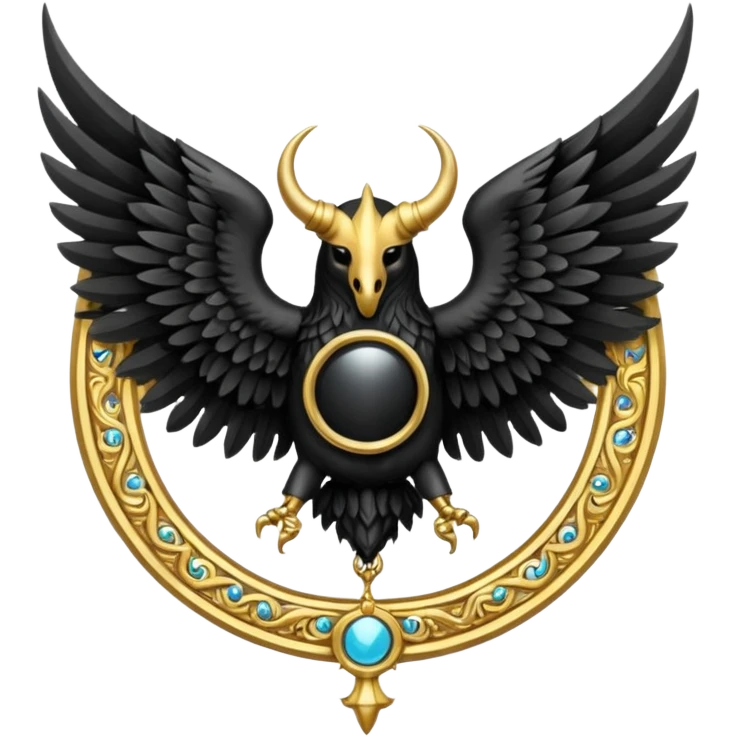 Holy Emblem with black wings and horn emoji
