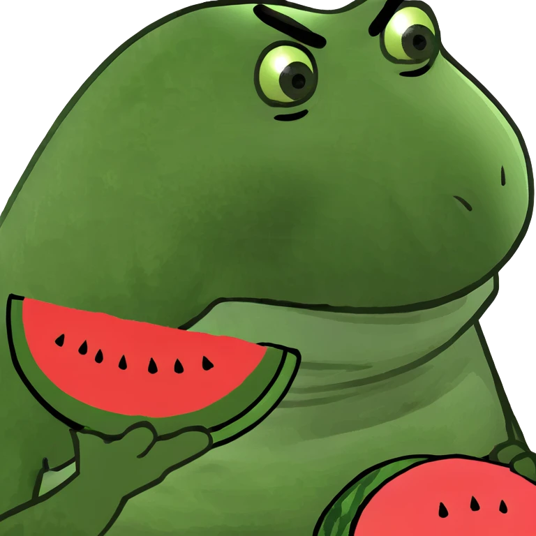 Shrek holding watermelon  emoji
