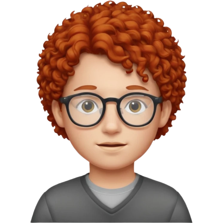 red curly haired kid with glasses emoji