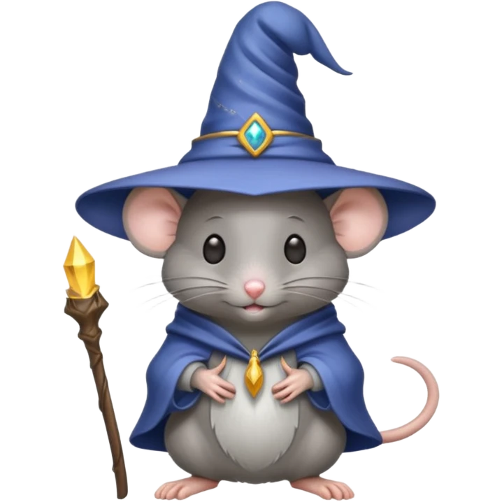 Mouse with wizard hat emoji