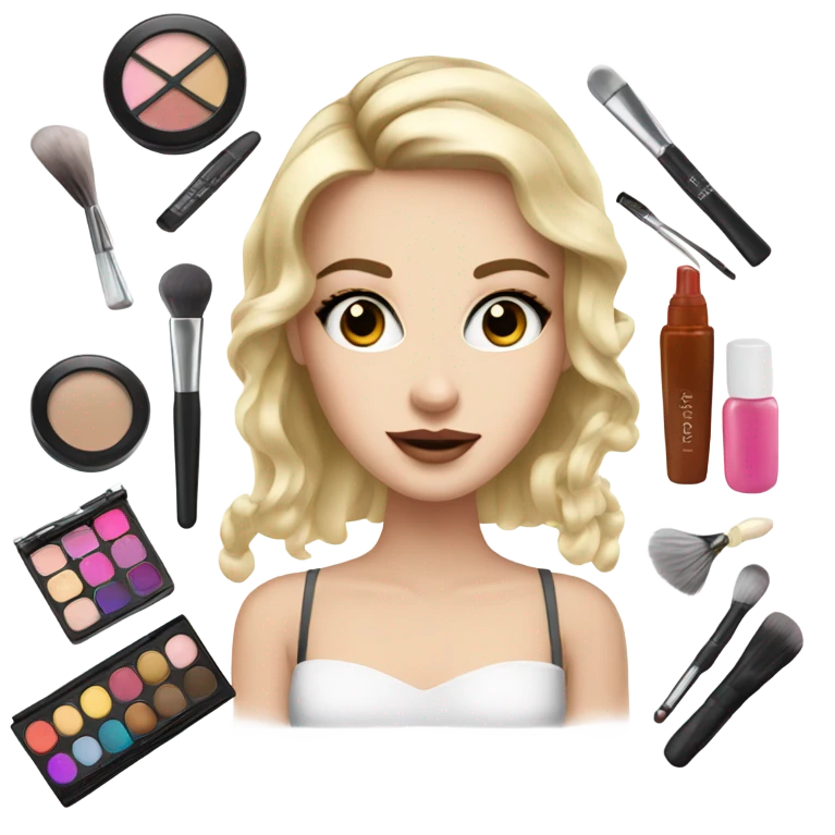 Makeup kit and a girl( white) emoji