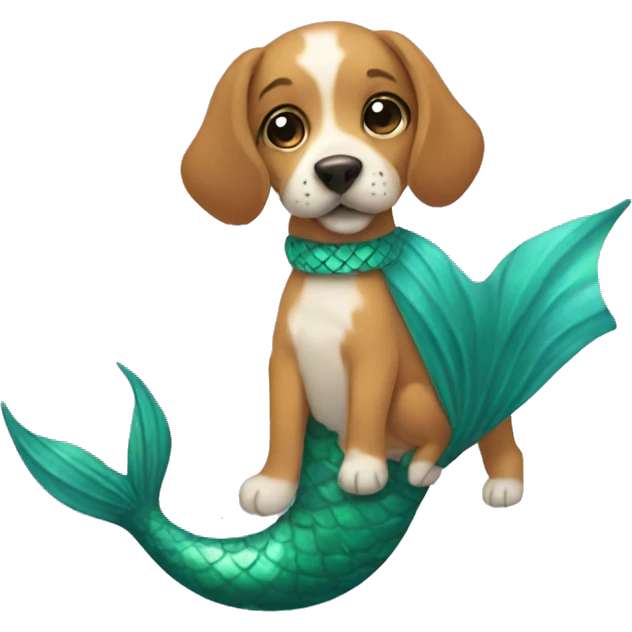 Dog with mermaid tail emoji