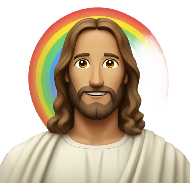 Jesus with rainbow emoji