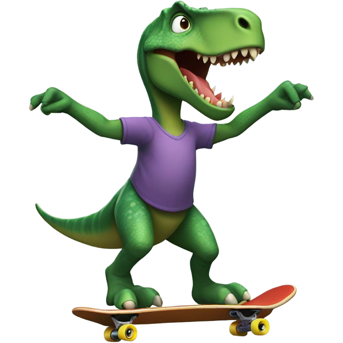 Dino on skate  emoji