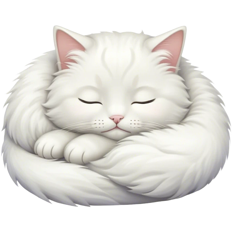 white cat sleeping emoji