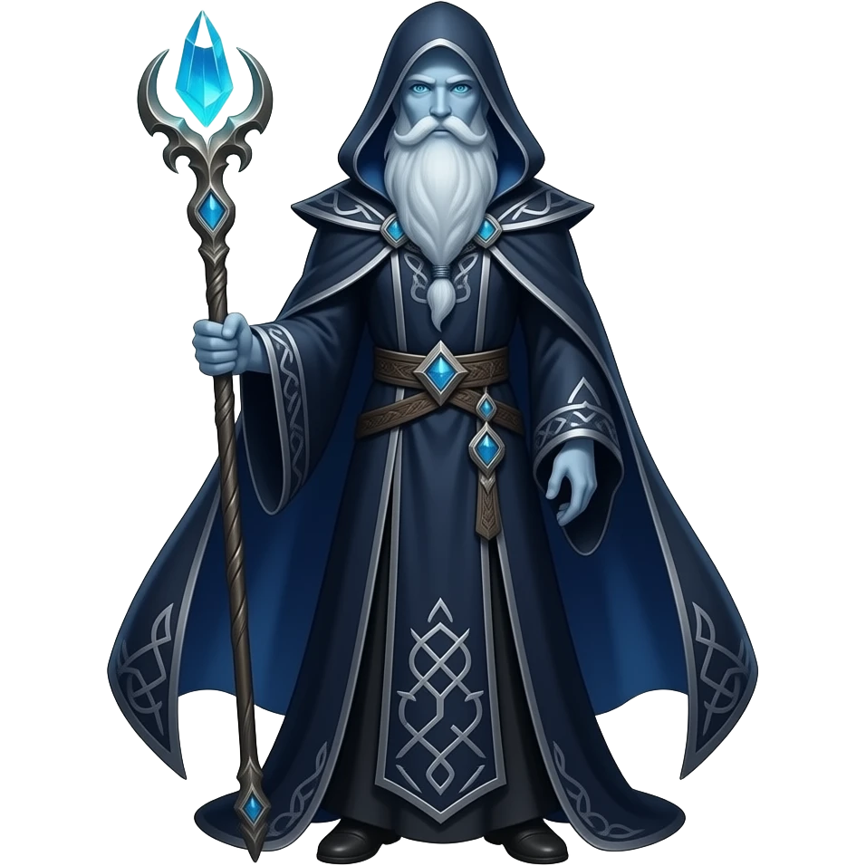 Blue Magic Mage with Glowing blue eyes emoji