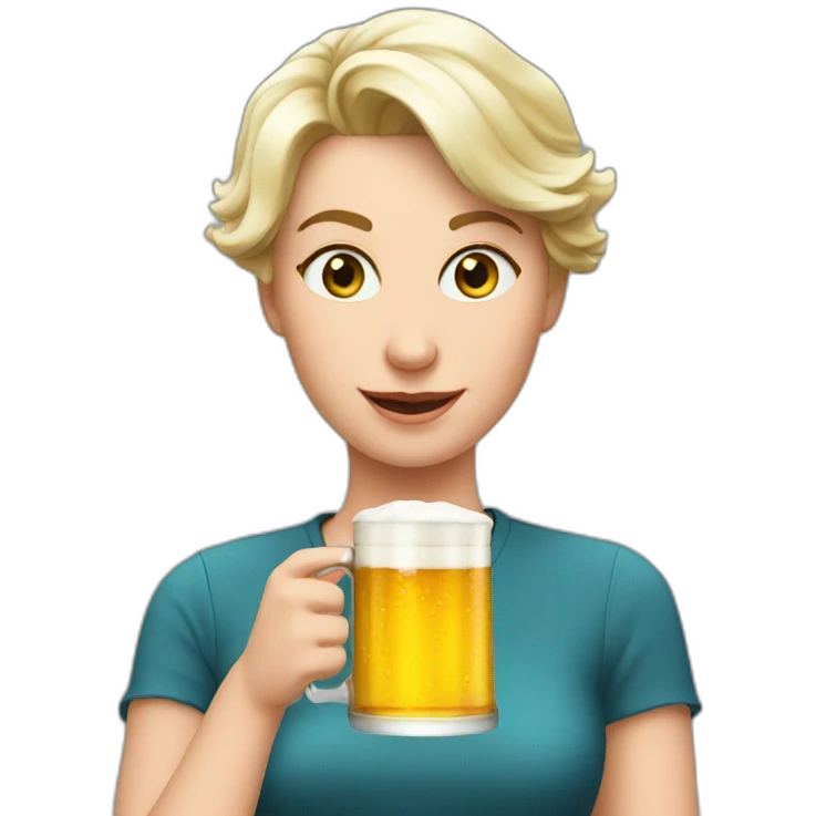 elisabeth born drink beer with emoji