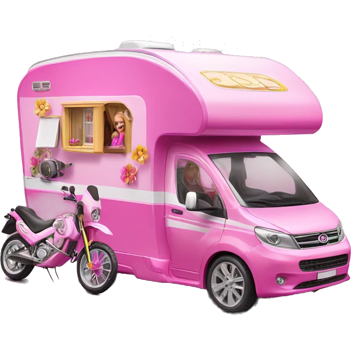 Barbie dream house Caravan-motorbike  emoji